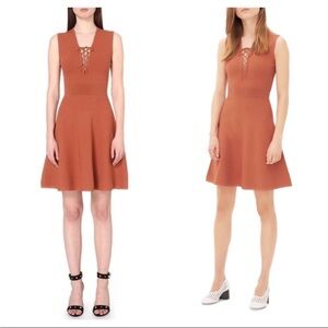 Sandro Rikka lace-up mini dress